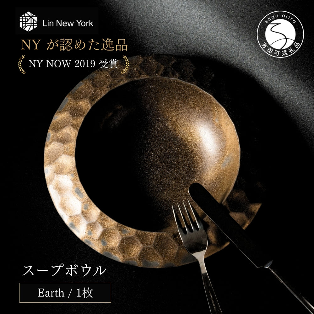 【ふるさと納税】有田焼 Lin NY Soup Bowl (Earth)金照堂 食器 器 うつわ 陶磁器 皿 ギフト 贈答 bj001