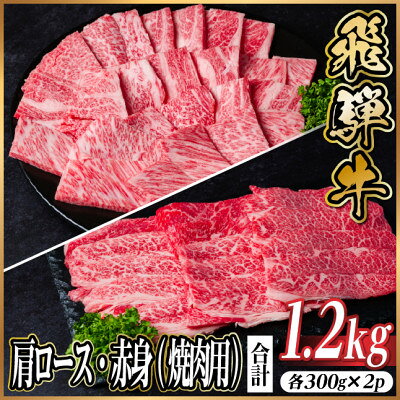 【ふるさと納税】【12/20ご入金分まで年内発送】飛騨牛　厳選肩ロース・赤身(焼肉・BBQ用) 計1.2kg【配送不可地域：離島】【1667366】