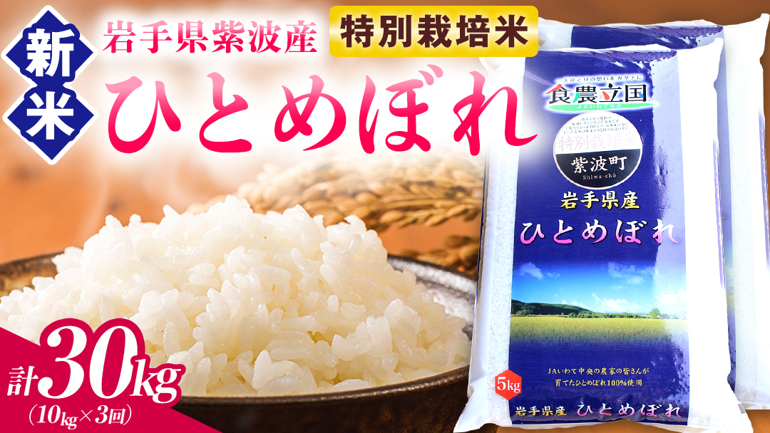 【 新米 】【3回定期便】お米 10kg (5kg×2) ( 総計30kg ) 白米 ひとめぼれ 特別栽培米 ★令和8年産★ 精米 米 おこめ ご飯 令和8年 特別栽培 仕送り お弁当  5キロ 10
