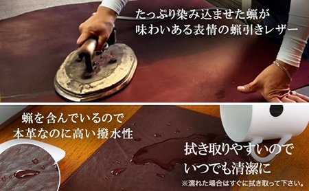 マウスパッド 本革 牛革 B6サイズ レザー 撥水 天然皮革 革小物 小物置き【typeB・ブラック】