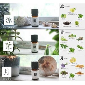 ease12ヶ月のブレンドオイル(5ml×3本)涼・葉・月+アロマストーンMONOセット【配送不可地域：沖縄県】【1423404】