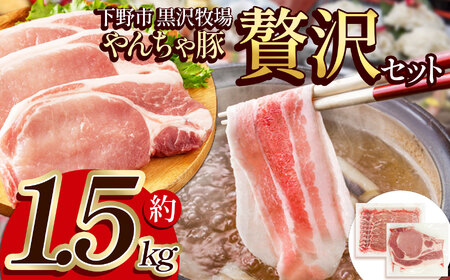 下野市 黒沢牧場 やんちゃ豚贅沢セット 約 1.5kg  | 肉 豚肉 豚 ロース しゃぶしゃぶ しゃぶしゃぶ用 やんちゃ豚 栃木県 特産品 下野市 しもつけ市