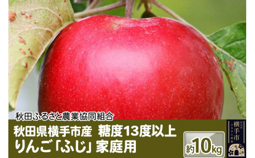 
秋田県横手市産 糖度13度以上 りんご「ふじ」家庭用 約10kg
