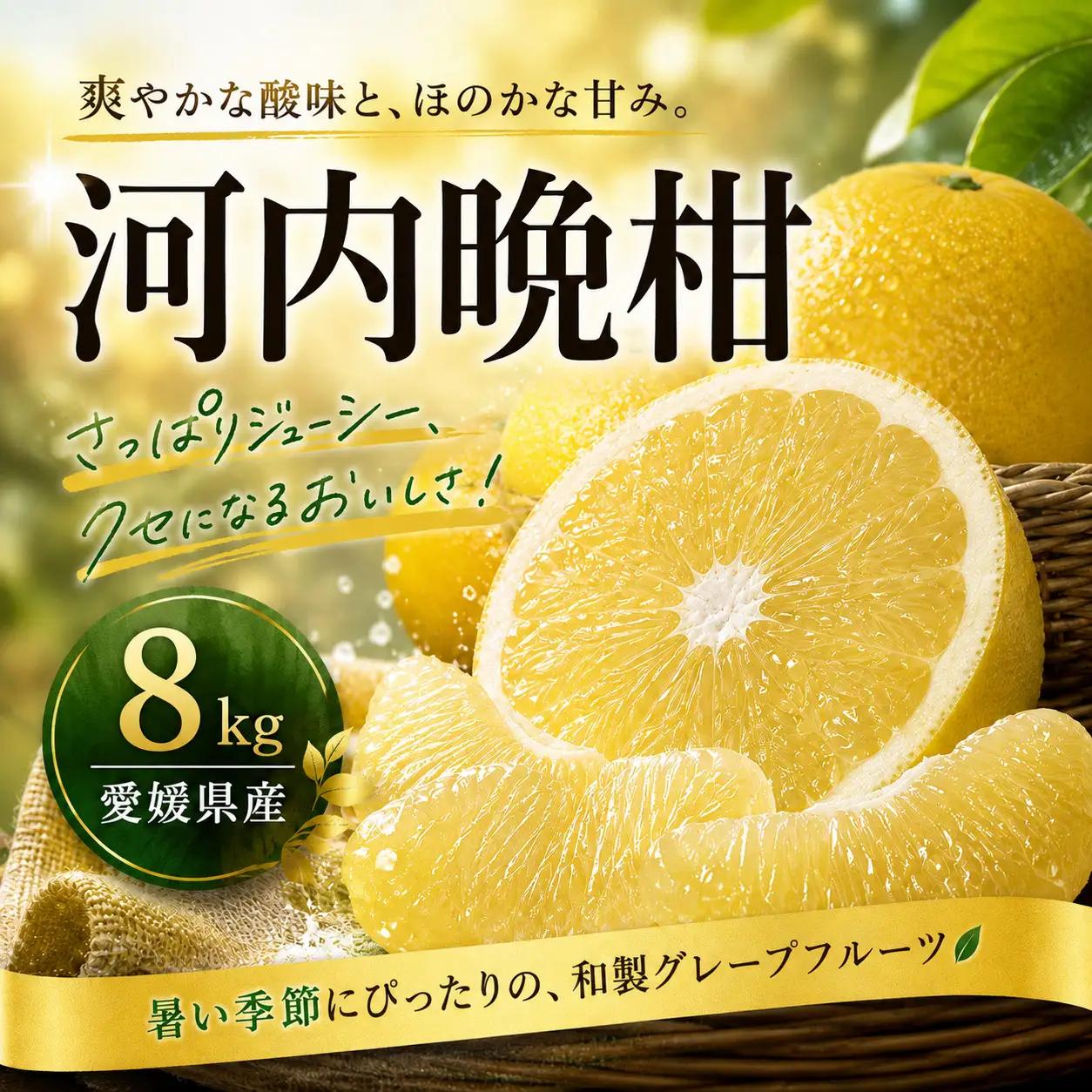 河内晩柑 家庭用 8kg 【2027年4月上旬頃から順次発送】 | みかん ミカン mikan 蜜柑 訳ありフルーツ 柑橘 果物 おすすめ お勧め お取り寄せ ギフト 愛媛県 松山市 【MKN060】