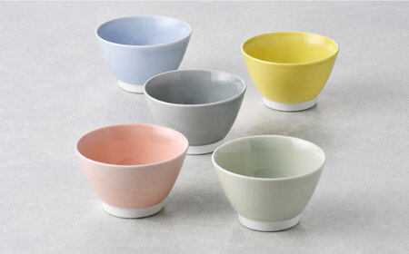 【波佐見焼】 Pasty（パスティー）　フリーボウル　パステルカラー 5色セット ミニボウル　【福田陶器店】[PA414]