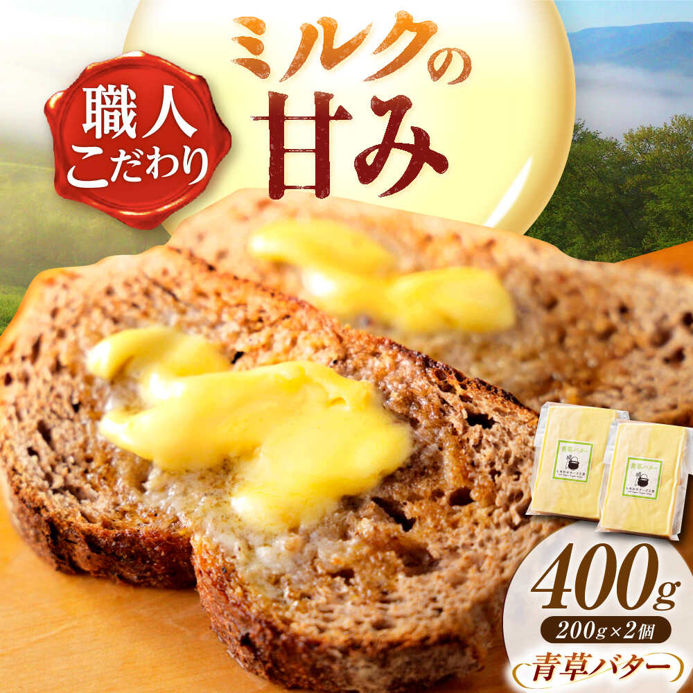 【ふるさと納税】【12月発送開始】 北海道 青草バター 200g×2個《足寄町》【しあわせチーズ工房】バター 有塩発酵バター クラフトバター トースト バゲット お菓子 乳製品 400g 足寄町産 北海道産 道産 あしょろ[BEAK020]