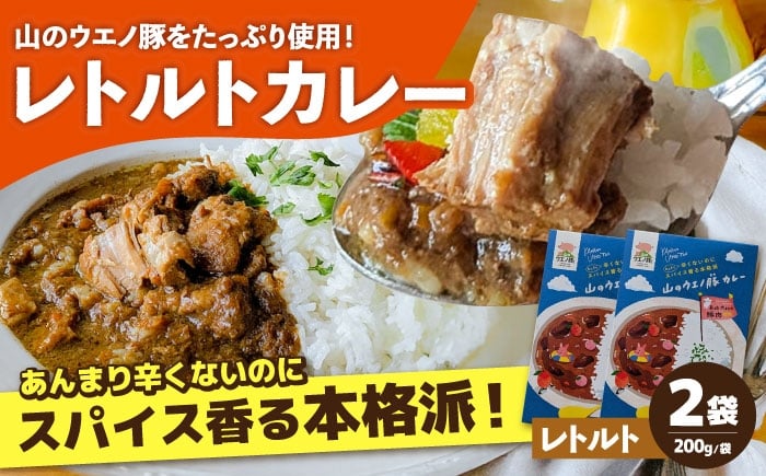 
            山のウエノ豚カレー（レトルトカレー）200g×2袋 大村市 /カレー 豚肉 ポーク 簡単調理/ 株式会社上野養豚 [ACBH005]
          