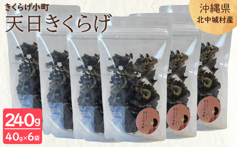 天日きくらげ【40g×6袋】　きくらげ小町 天日 きくらげ 乳酸菌 栽培 きのこ スープ レシピ 料理 家庭料理 食感 きくらげ小町 木耳 キクラゲ お取り寄せ おすすめ 国産 送料無料 おきなわ 沖縄 北中城村