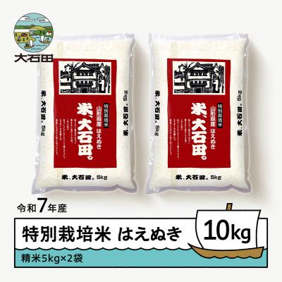 ふるさと納税 大石田町 【4月上旬発送】米 令和7年産 はえぬき 10kg 山形県大石田町産 特別栽培米 精米