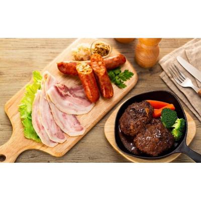 ふるさと納税 横浜市 肉の魔術師　A5和牛(横濱ビーフ)ハンバーグ・はまポークのソーセージ・ハムセット【3種4パック入り】