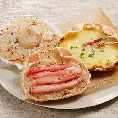 ふるさと納税 石狩市 ＜佐藤水産＞蟹・帆立のおこわと蟹グラタン(3食入) |  | 03