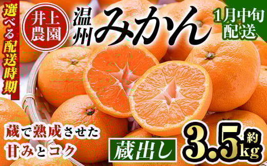 ＜1月中旬より順次発送予定＞大分県宇佐市産 蔵出し みかん(約3.5kg)ミカン 蜜柑 柑橘 フルーツ 果物 くだもの 果実 国産 熟成【103680100】【井上農園】