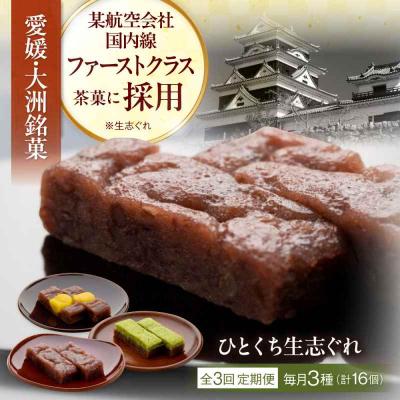 ふるさと納税 大洲市 【全3回定期便】ひとくち生志ぐれ 3種16個入り [AGCB014]