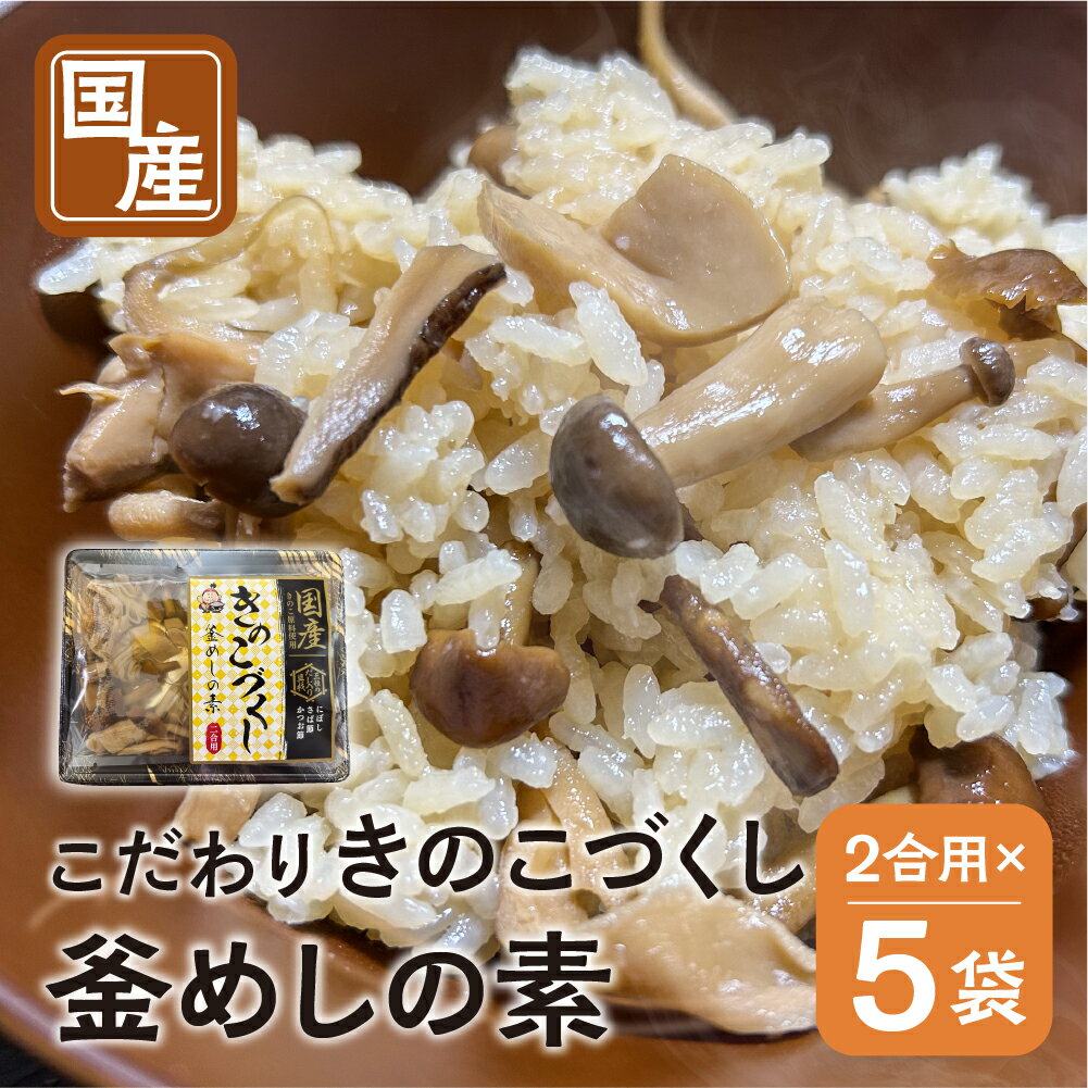 【ふるさと納税】《期間限定》 国産 きのこづくし釜めしの素 225g 2合 ×5袋 計10合 セット ご飯の素 調理 簡単 炊くだけ おうちごはん おうちグルメ お取り寄せ 炊込みご飯 キノコ お土産 手軽 グルメ 岐阜県産 本巣市 数量限定 常温 惣菜 岐阜食品 [mt1605] 7000円