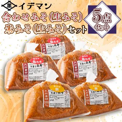 ふるさと納税 吉野ヶ里町 【5点セット】イデマン生みそ2種(合わせみそ・米みそ)セット