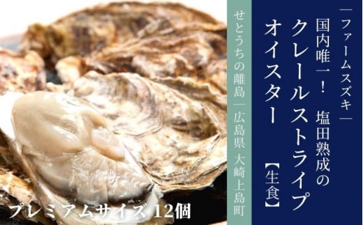 [11〜5月発送] 大崎上島産 大粒！塩田熟成牡蠣 クレールオイスタープレミアムサイズ12個