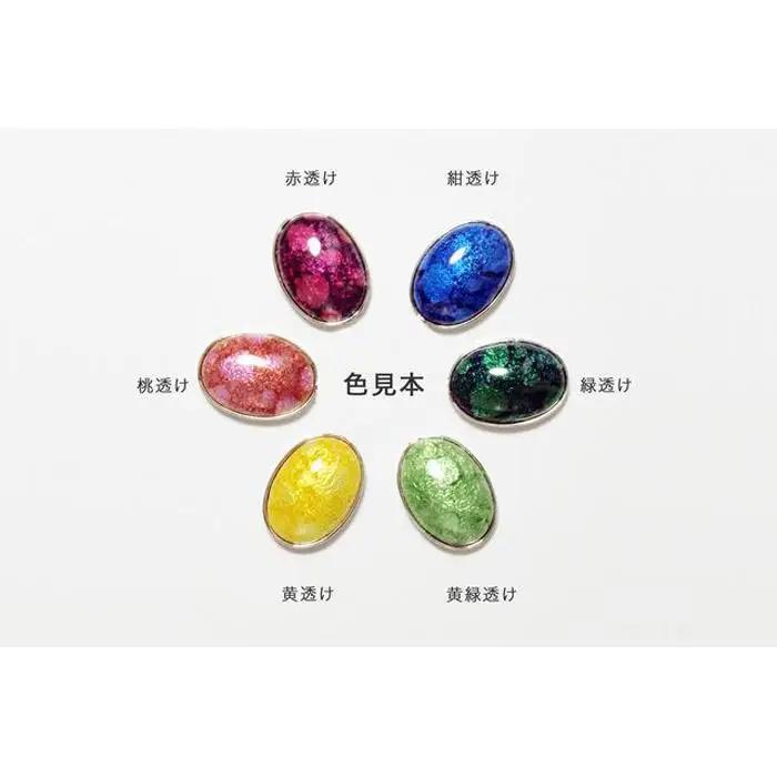★色：桃透★【尾張七宝窯元　加藤七宝製作所】雫イヤリング