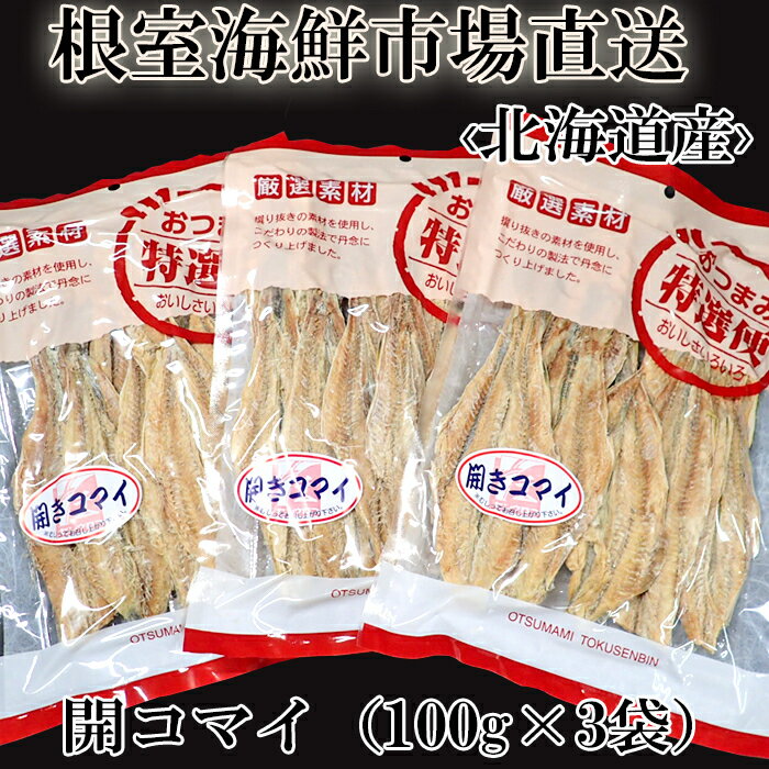【ふるさと納税】 開きコマイ ( 珍味 ) 100g × 3P こまい ?氷下魚 カンカイ さかな 魚 サカナ 干物 おつまみ 北海道 根室市 ふるさと納税 G-14033