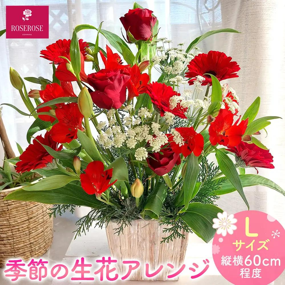 季節の生花アレンジ　Lサイズ 【 フラワー アレンジメント お花 ギフト プレゼント 贈り物 誕生日 お祝い 神奈川県 小田原市フラワー アレンジメント 】