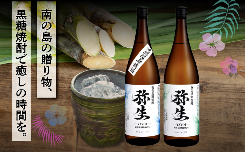 産地別黒糖焼酎 選べる弥生飲み比べセット 1800ml 2本入り（弥生波照間無濾過25度＆弥生西表島25度）　A185-034-03
