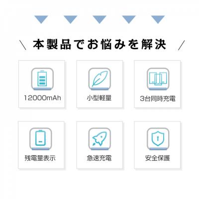 ふるさと納税 名古屋市 モバイルバッテリー 大容量 小型 軽量 薄型 12000mAh【PL保険加入済み製品】 |  | 02