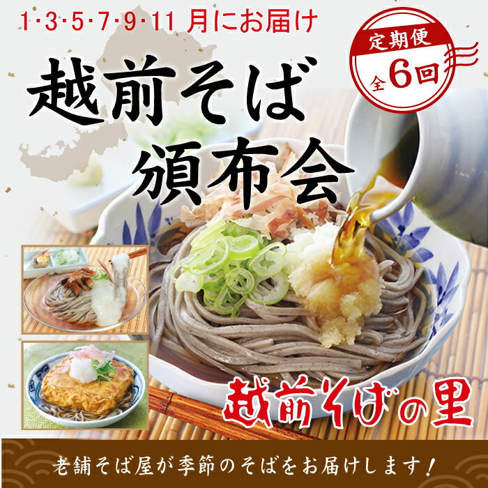 【ふるさと納税】【6回定期便：寄附直近奇数月スタート】楽天そばランキング常連 越前そばの里 毎月違う「越前そば」が届く お楽しみ頒布会 送料無料 福井県 越前市 そば 越前そば （18209）
