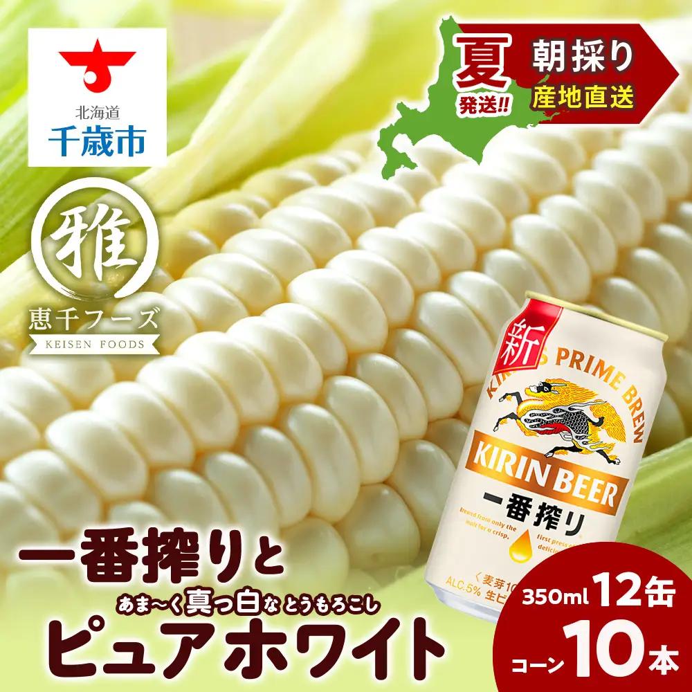 2026年夏発送 キリン一番搾り 350ｍl 12缶＆白いとうもろこしピュアホワイト10本