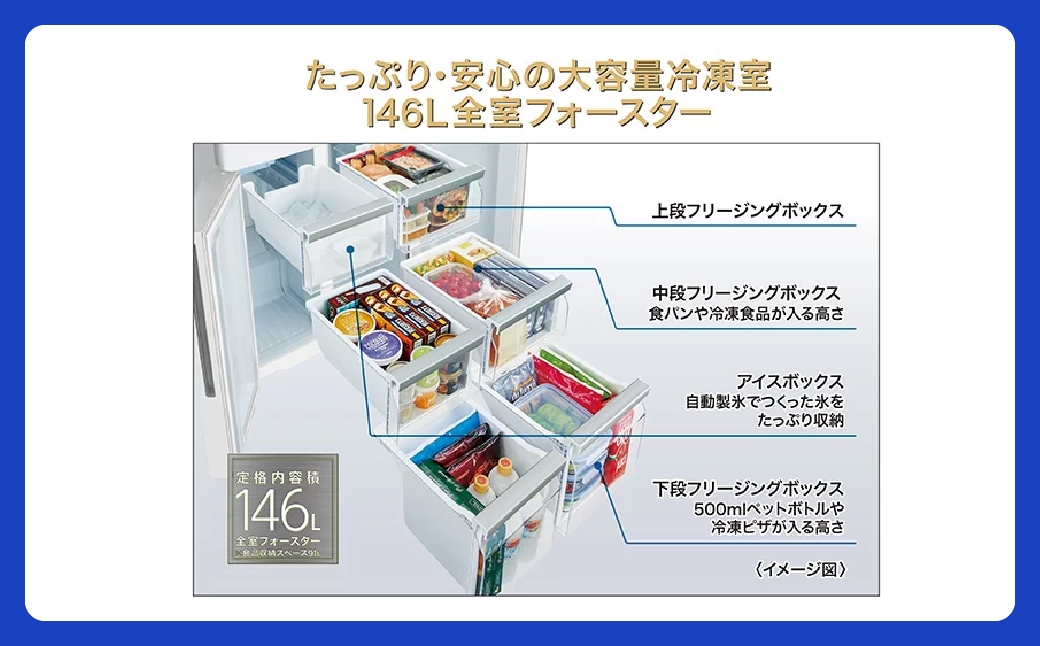 冷凍冷蔵庫 AQUA 420L AQR-TZ42A 幅70cmのうす型設計 大容量6ボックス冷凍室  埼玉県