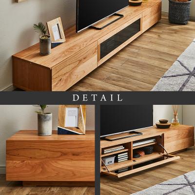 ふるさと納税 大川市 【大川家具】無垢材　テレビボード　凛　ローボード　幅2400【設置付き】ブラックチェリー |  | 02