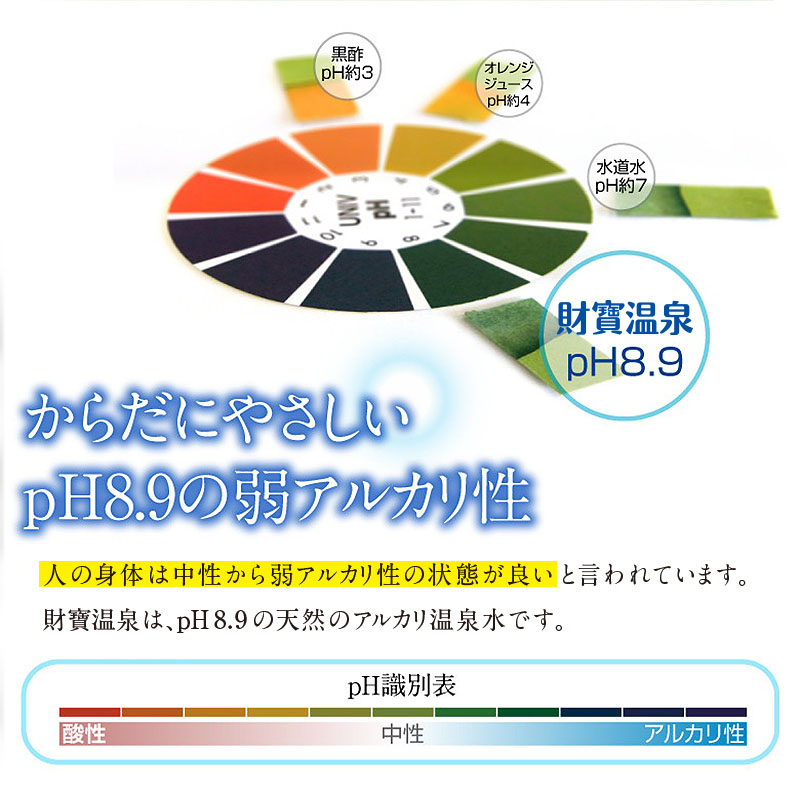 B2-22129／【3回定期】天然アルカリ温泉水 財寶温泉 20L×1箱