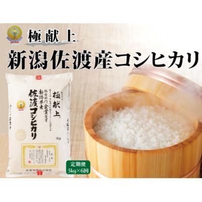 ふるさと納税 佐渡市 【毎月定期便】米・食味分析鑑定コンクール金賞 佐渡産コシヒカリ 精米 5kg全6回