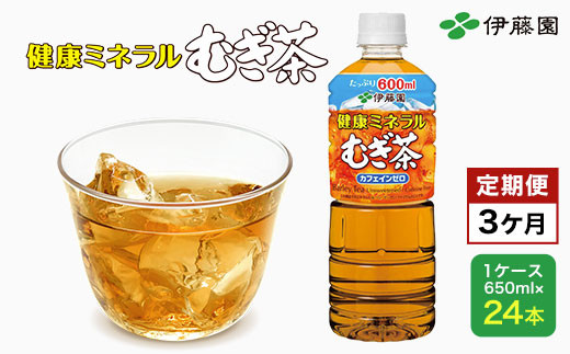 【3か月定期便】 伊藤園 健康ミネラルむぎ茶 1ケース （650ml×24本） 麦茶 伊藤園 ペットボトル お茶 650ml 茶 お茶 おすすめ 常温 常温保存 TMP017