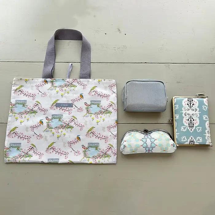ちょこっと エコバッグ 狭山池柄 ～池馳せる～ ／ 折りたたみ 軽量 コンパクト 買い物バッグ サブバッグ 持ち歩きバッグ 小さめエコバッグ コンビニバッグ 和柄バッグ 日本デザイン エコバッグ おし