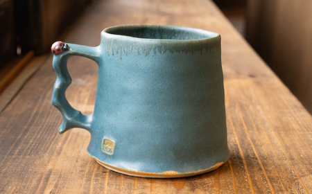 【波佐見町の陶芸作家 長瀬渉】 青海釉てんとう虫 マグカップ【ながせ陶房】 [UB01] 