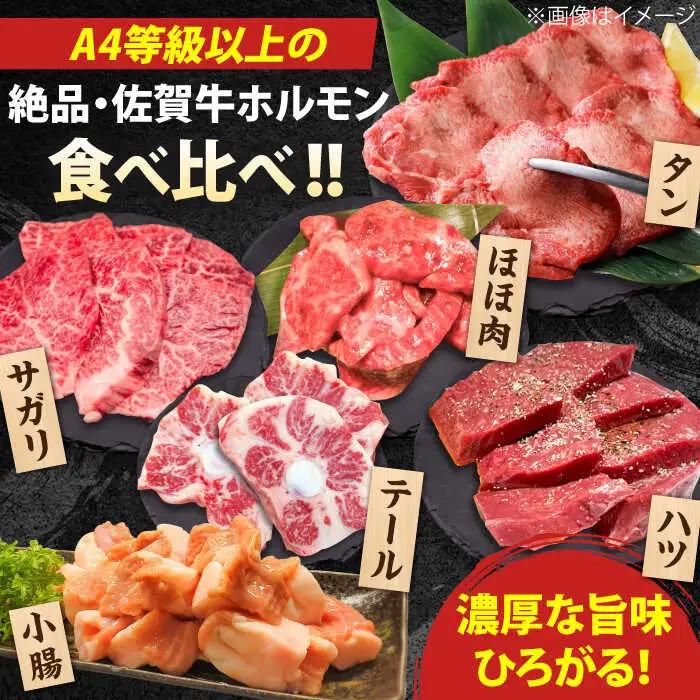 佐賀牛6種食べ比べ！ ホルモンバラエティセット 1.8kg 4-5人前 盛り合わせ タン・小腸など 吉野ヶ里町/やきとり紋次郎[FCJ090]