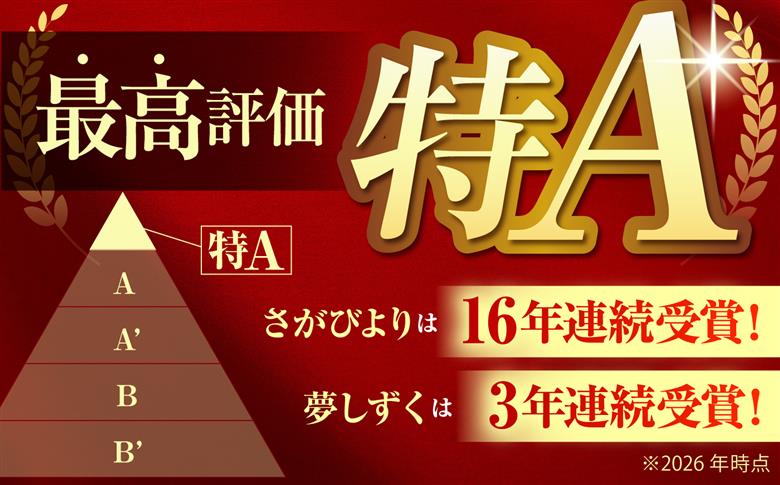 【全12回定期便】 白米 食べ比べ さがびより・夢しずく 各回20kg（各5kg×2袋）【五つ星お米マイスター厳選】特A米 特A評価 [HBL151]
