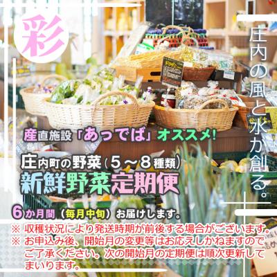 ふるさと納税 庄内町 【定期便】新鮮野菜 5~8種類×6ヶ月 産直施設「あっでば」直送【12月中旬発送】 |  | 01
