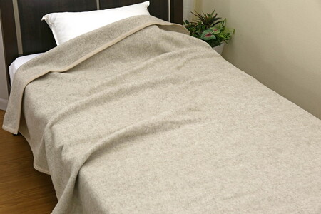 三井毛織 ウールマーク付き 手洗いできる 無染色 ウール毛布 シングル 140x200cm 日本製