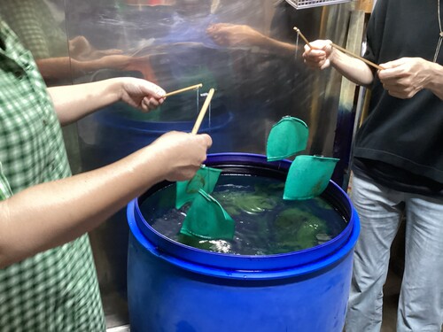 染めものワークショップ（藍の型染コースター）