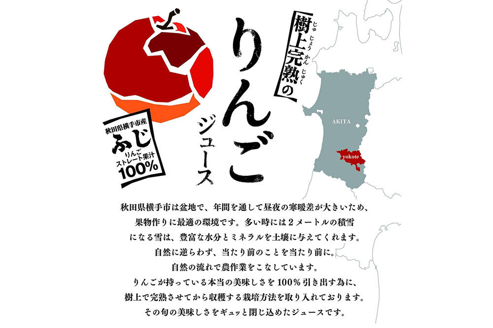 樹上完熟りんごジュース 20パック [秋田県 横手市 林檎 リンゴ 果物 フルーツ]