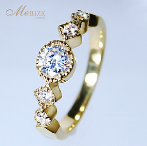 指輪 天然ダイヤモンド 0.35ct SIクラス Sylvie シルヴィー【K18 PG】r-182（KRP）O27-1411