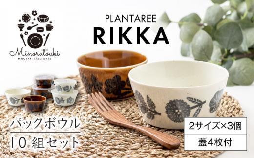 【美濃焼】PLANTAREE-RIKKA- パックボウル 10組セット（2サイズ×3個 蓋4枚付）【みのる陶器】小鉢 鉢 ボウル [MBF035]