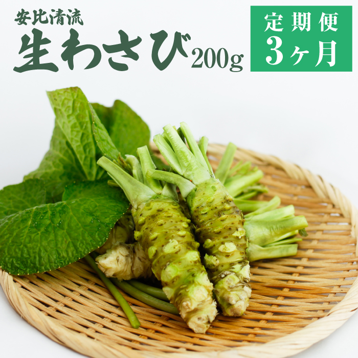 生わさび 200g 定期便3ヶ月 【安比清流山葵園】 ／ わさび 山葵 ワサビ 生山葵 生ワサビ 新鮮 薬味 産地直送 国産 岩手県産