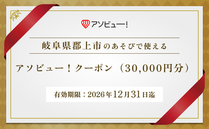 
                  【郡上市】アソビュー！ふるさと納税クーポン（30,000円分）
                
