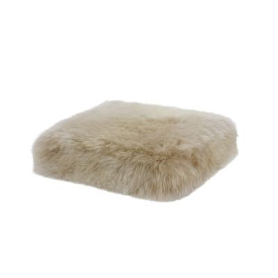 ふるさと納税 羽曳野市 La joie ムートンプフクッション PAVE 40×40×10cm リネン