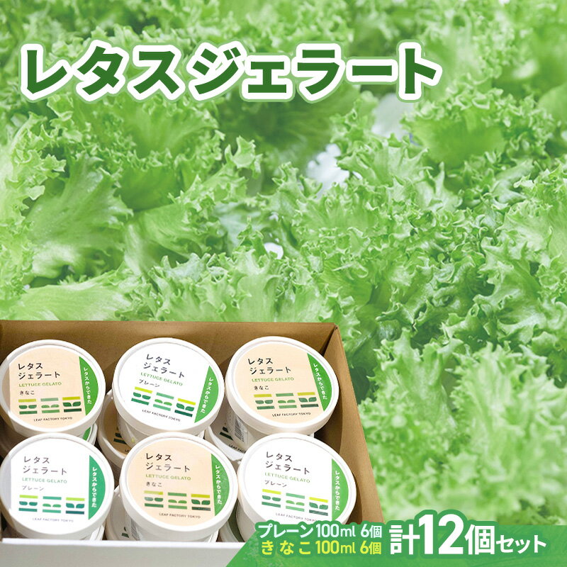【ふるさと納税】ジェラート レタスジェラート 12個セット 100ml 詰め合わせ プレーン きなこ フリルレタス 野菜 デザート ヘルシー クリーミー 和風 フードロス削減 プレーン味 きなこ味 自宅用 東京都大田区 LEAF FACTORY TOKYO お取り寄せ ギフト 贈り物 贈答用