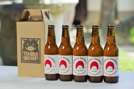 【クラフトビール】西脇市産いちごのフルーツエール「シュガーストロベリー」5本セット／11-37