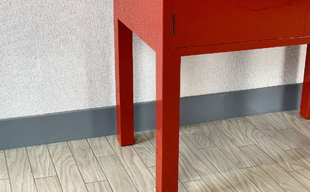  70巾桐モダンコンソールテーブル 両開 朱 〈創業明治2年、田中家具謹製〉二本松伝統家具 【田中家具】