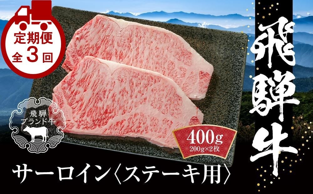 
                  【定期便】全3回 飛騨牛 サーロインステーキ | 肉 お肉 ステーキ 黒毛和牛 和牛 牛肉 お取り寄せ 飛騨高山ミート MZ109
                