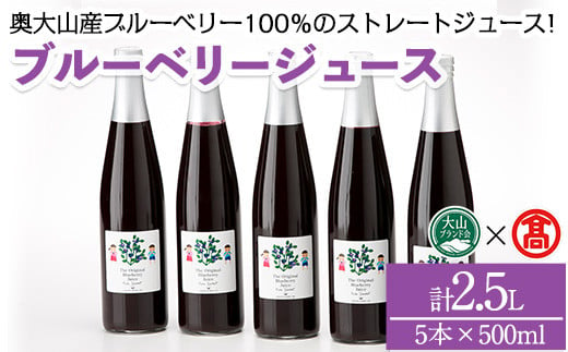 ブルーベリージュースセット(計2.5L)【T-BI2】【大山ブランド会】